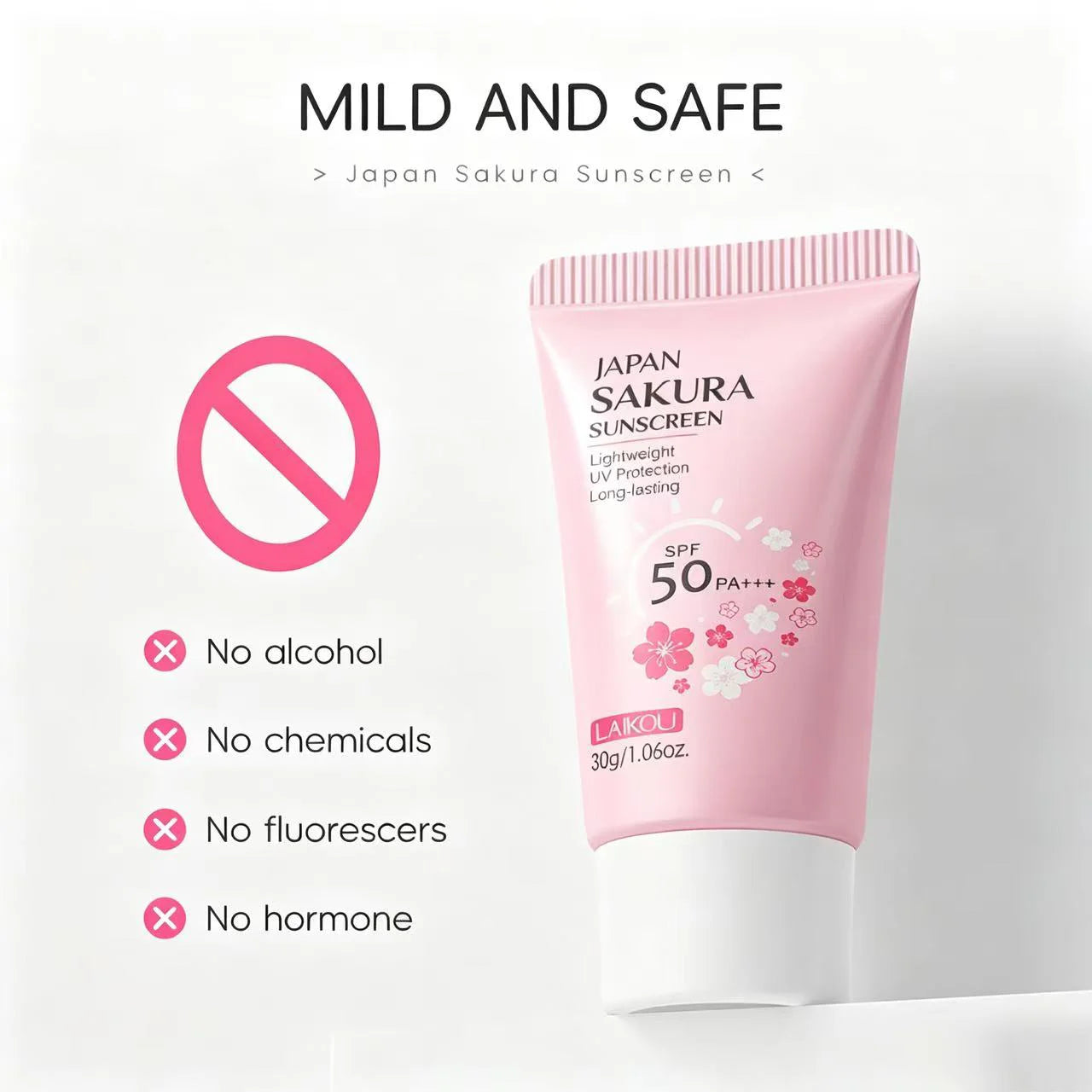 LAIKOU Sakura SunShield SPF50+ Sunscreen Cream ☀️