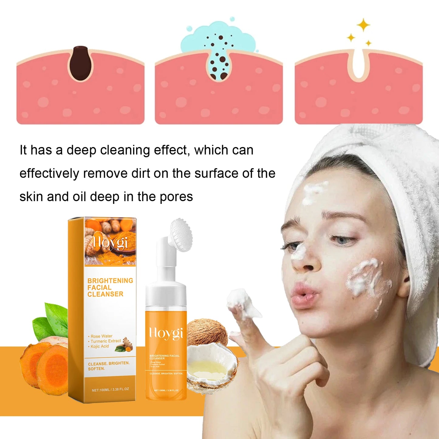 Kojic Acid Turmeric Cleanser – Fade Dark Spots & Clear Pores