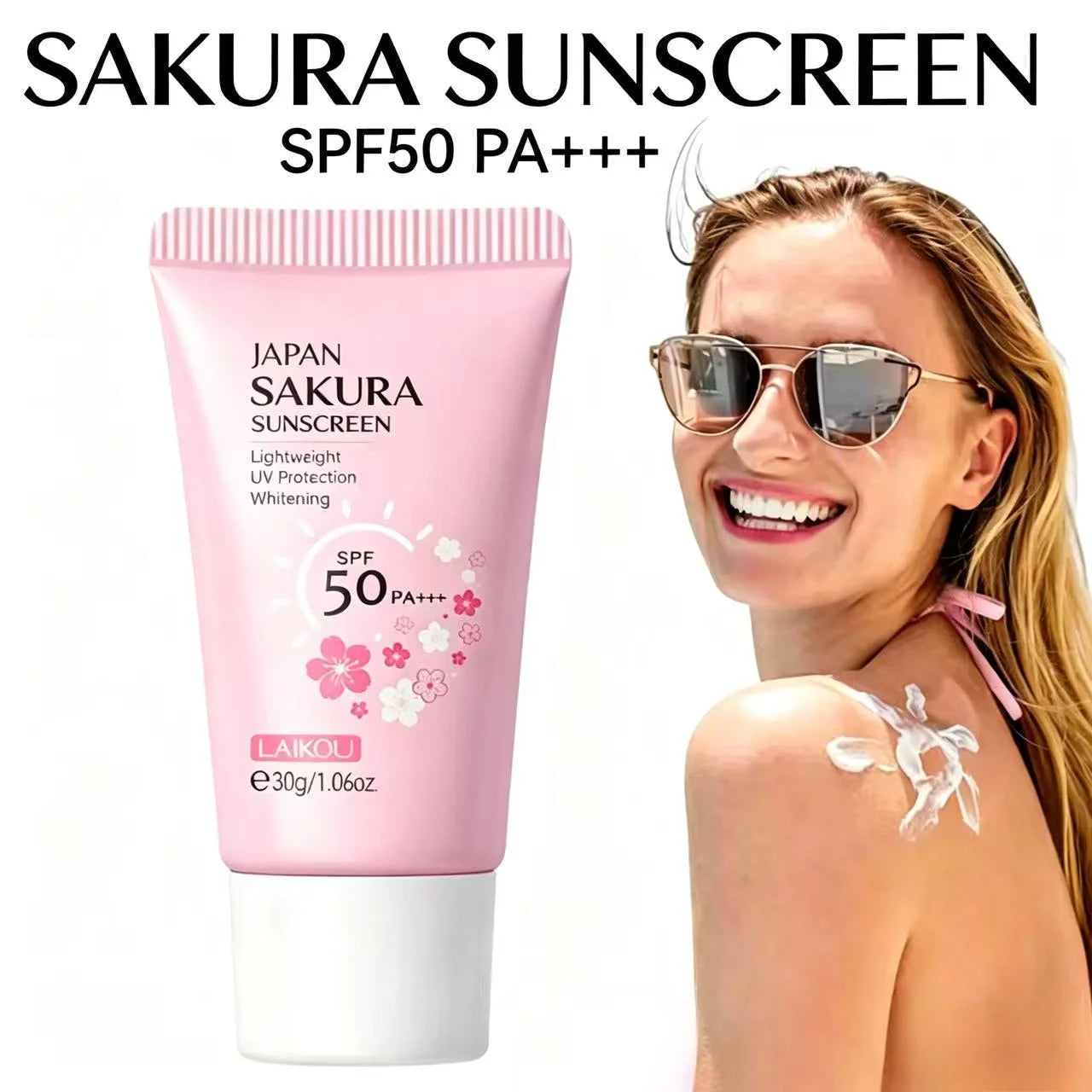 LAIKOU Sakura SunShield SPF50+ Sunscreen Cream ☀️