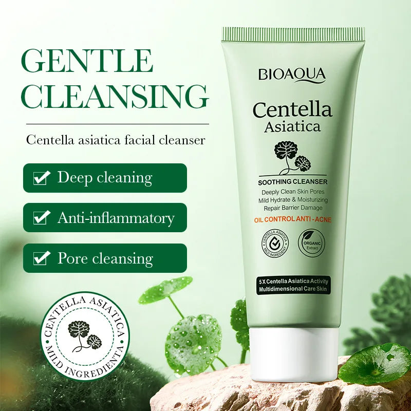 BIOAQUA Centella Asiatica Cleanser – Oil Control & Hydrating Foam 🌿